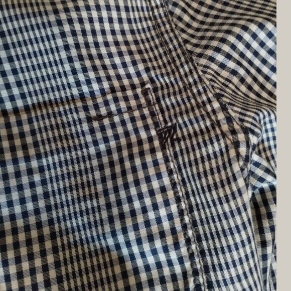 Seven For All Mankind Mens Gingham Button-Up Shirt Blk/Wht Large - Picture 13 of 14